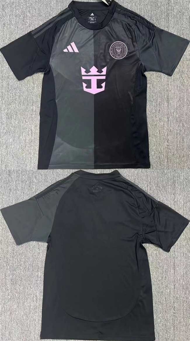 Men's Inter Miami CF Blank 2025 Black Away Soccer Jersey