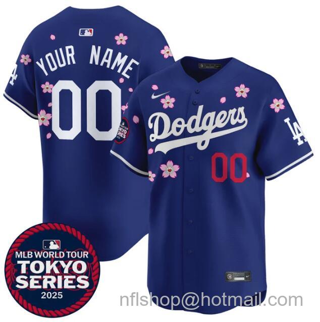 Men's Los Angeles Dodgers Active Player Custom Royal 2025 Tokyo Series Limited Stitched Baseball Jersey