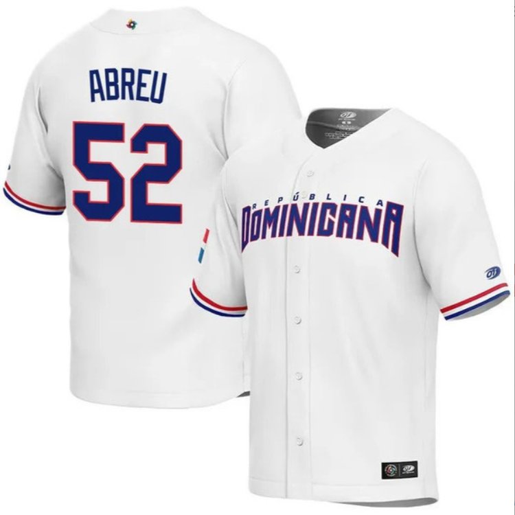 Dominican Baseball Bryan Abreu 2023 World Baseball Classic Jersey – White