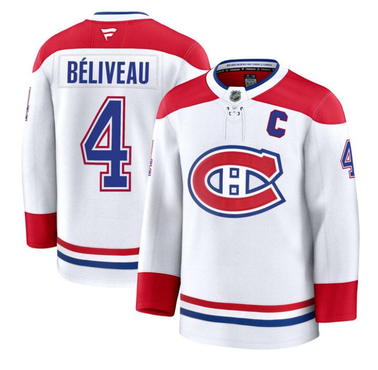 Men's Jean Béliveau Jersey #4 Montreal Canadiens Timeless Premium Stitched 2025 Away