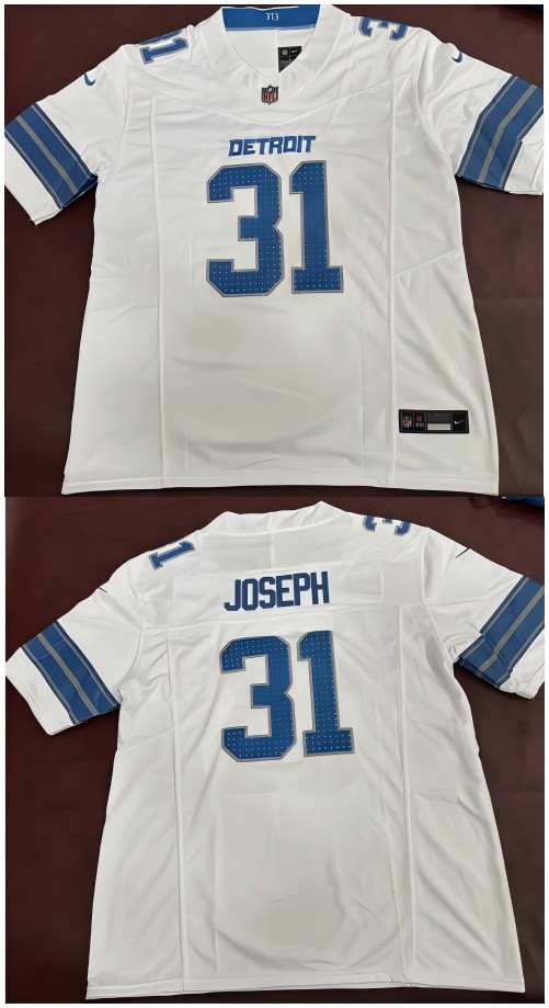 Men's Detroit Lions #31 Kerby Joseph Nike White F.U.S.E. Limited Jersey