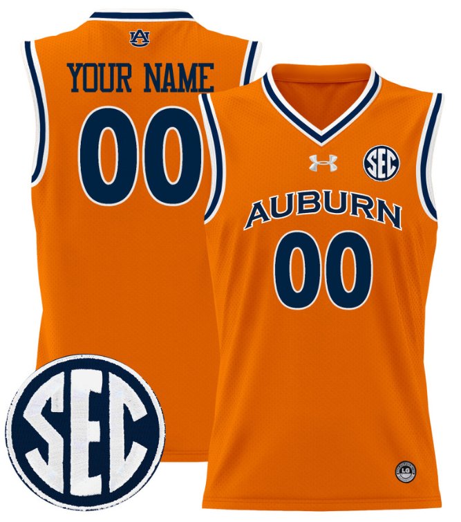 Custom Auburn Tigers Jersey Name, Number 2024 Lightweight Basketball Orange
