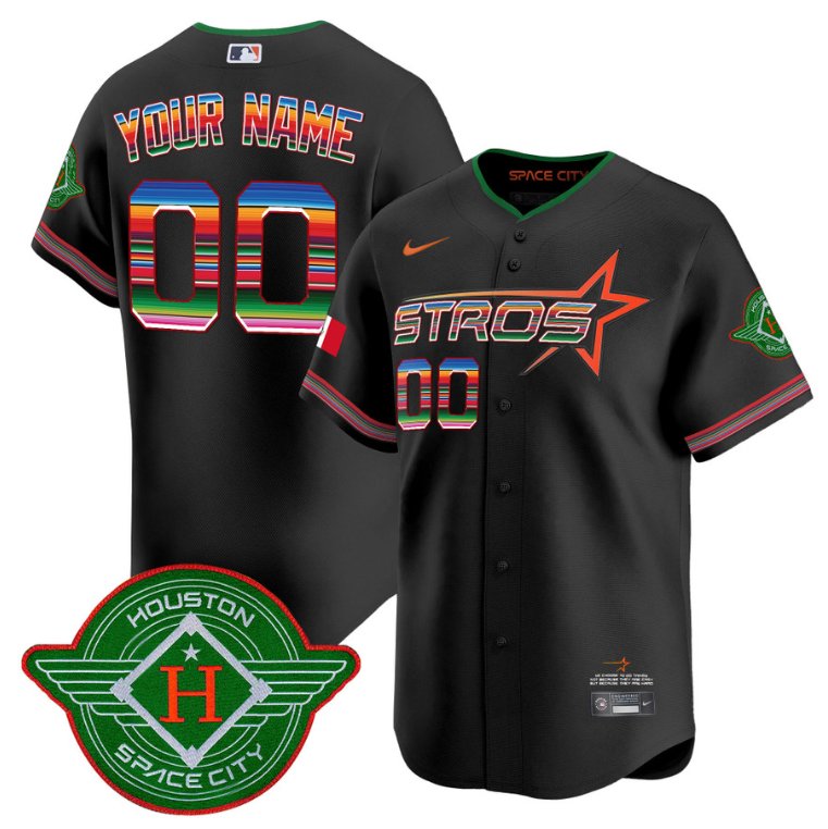 Custom Astros Jersey 2025 City Connect Mexico Vapor Premier Limited All Stitched Black