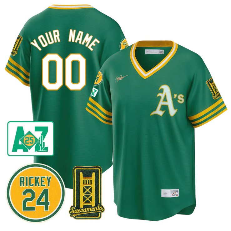 Custom Oakland Athletics Jersey 2025 Sacramento, Rickey Henderson Stitched Throwback