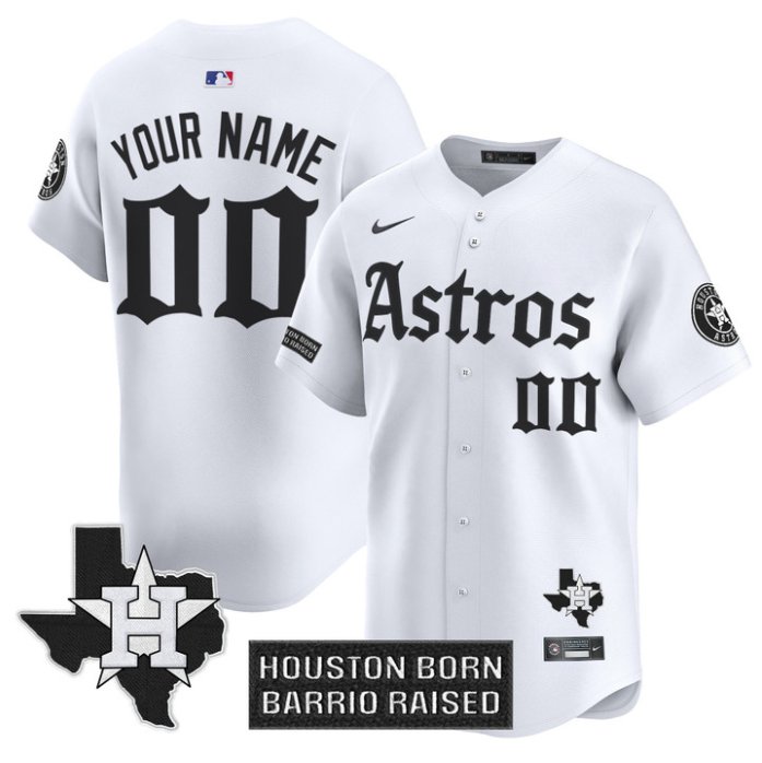 Custom Houston Astros Gothic Edition Vapor Premier Limited Stitched Jersey White