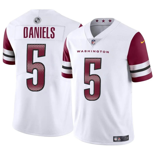 Big Size Men's Washington Commanders #5 Jayden Daniels White 2024 Draft Vapor Limited Stitched Football Jersey