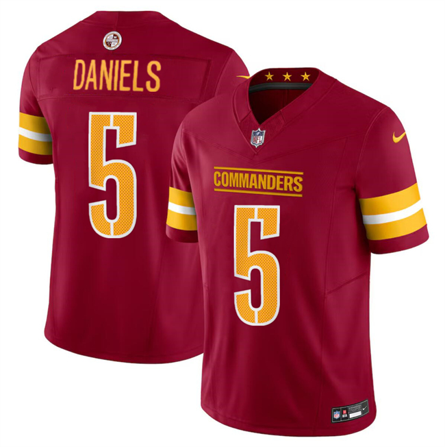 Big Size Men's Washington Commanders #5 Jayden Daniels Burgundy 2024 Draft F.U.S.E. Vapor Limited Stitched Football Jersey