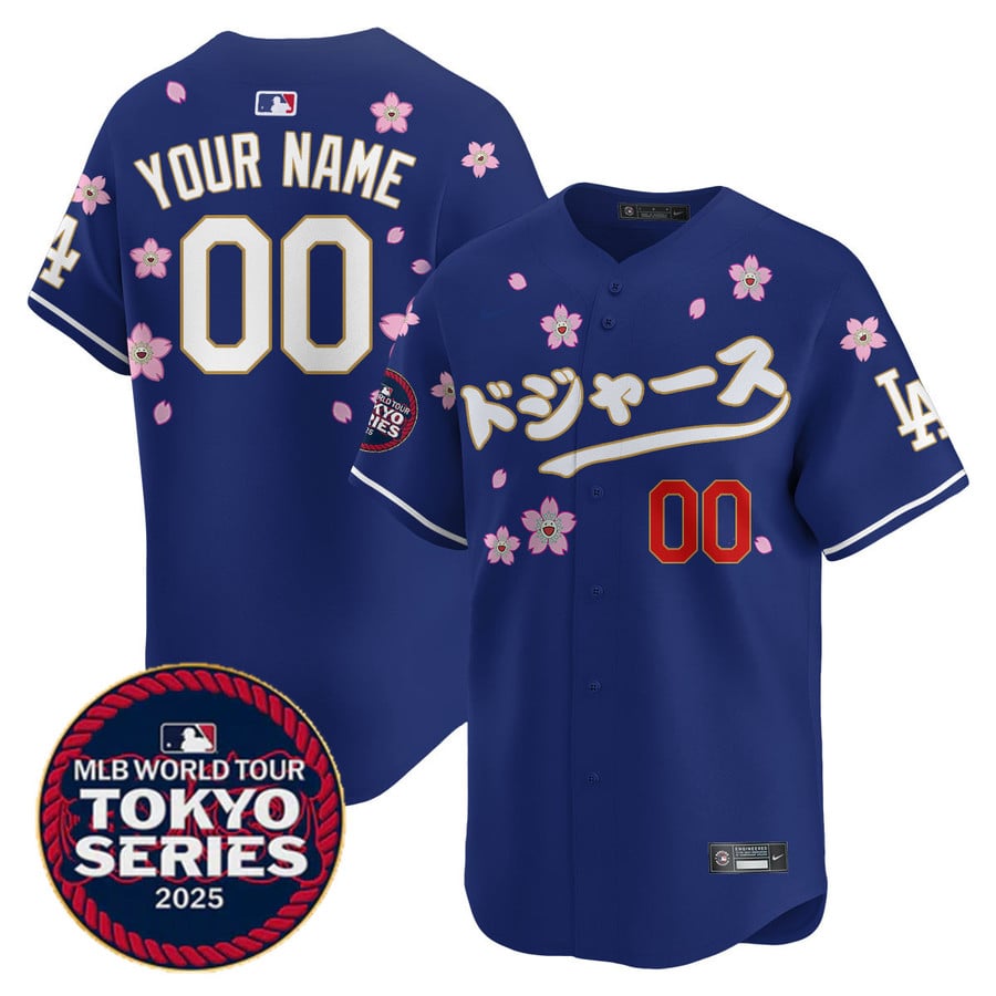 ドジャース LA Dodgers Custom Nike Tokyo Series 2025 Vapor Limited Stitched MLB Baseball Jersey Royal