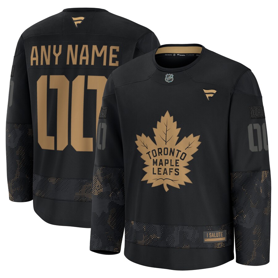 Men's Toronto Maple Leafs Custom Black 2024 Military Appreciation Stitched NHL Hockey Jersey