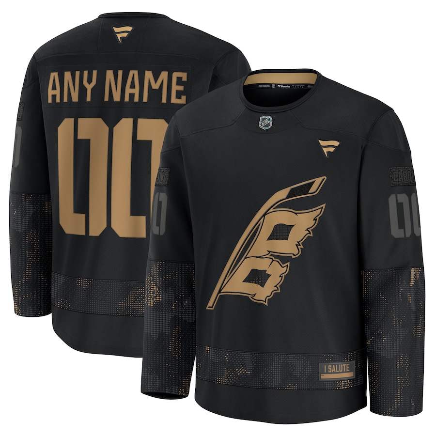 Men's Carolina Hurricanes Custom Black 2024 Military Appreciation Stitched NHL Hockey Jersey
