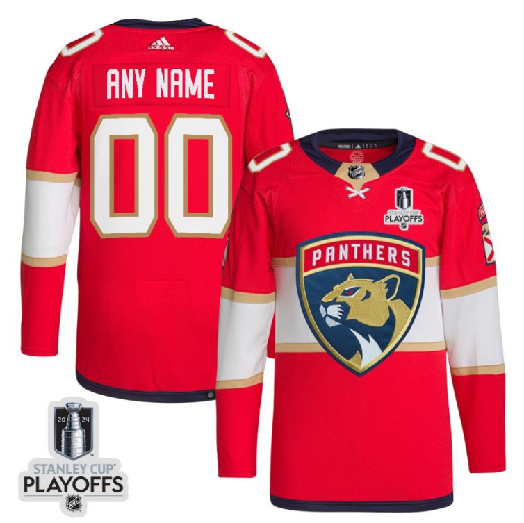 Florida Panthers Custom adidas 2024 NHL Playoffs Patch Home Red Stitched Hockey Jersey