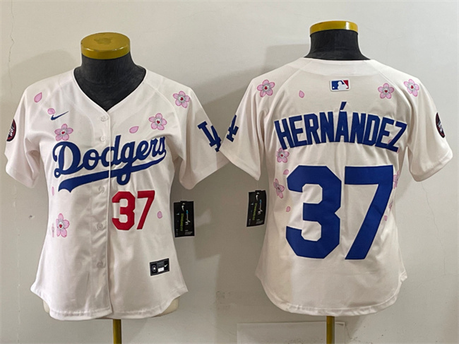 Youth Los Angeles Dodgers #37 Teoscar Hernandez Cream 2025 Tokyo Series Limited Stitched Baseball Jersey