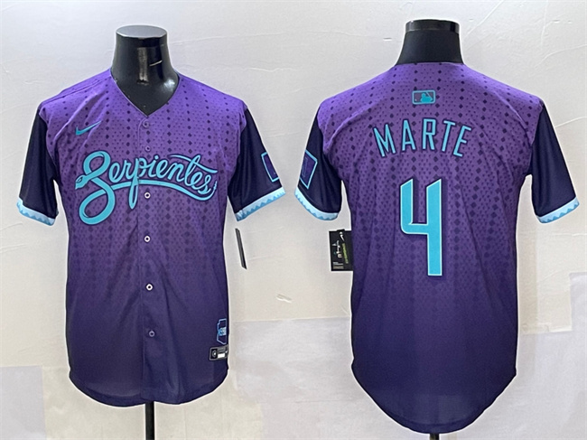 Men's Arizona D-Backs #4 Ketel Marte Purple 2025 City Connect Limited Stitched Baseball Jersey