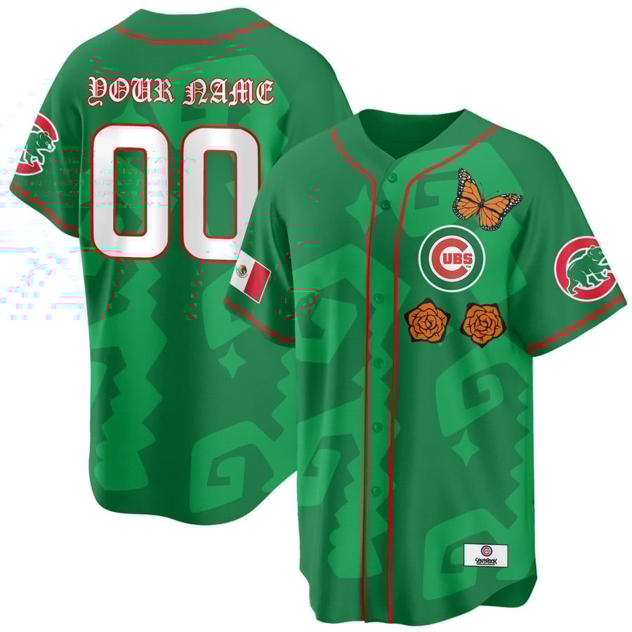 Chicago Cubs Xicago Mexican Heritage Custom Vapor Stitched Baseball Jersey Green