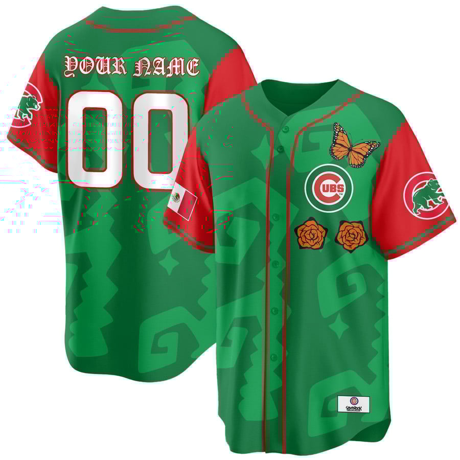 Chicago Cubs Xicago Mexican Heritage Custom Vapor Stitched Baseball Jersey Green Alternate