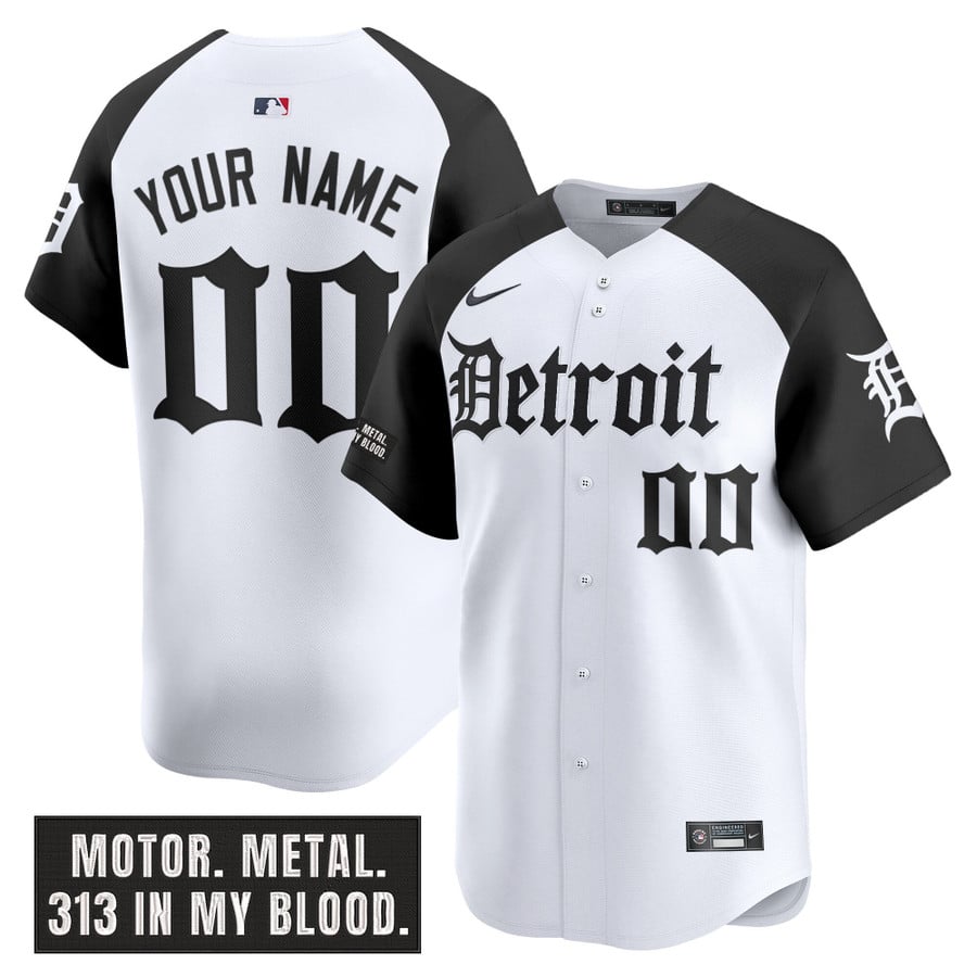 Detroit Tigers Motor Gothic Edition Vapor Premier Limited Custom Stitched Baseball Jersey Alternate
