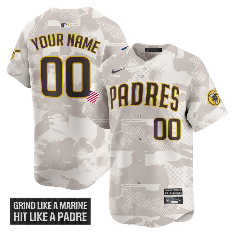 San Diego Padres 2025 Armed Forces Day Custom Camo Vapor Premier Limited Stitched Baseball Jersey