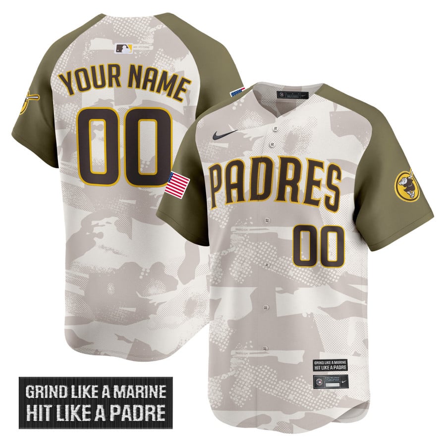 San Diego Padres 2025 Armed Forces Day Custom Camo Alternate Limited Stitched MLB Jersey