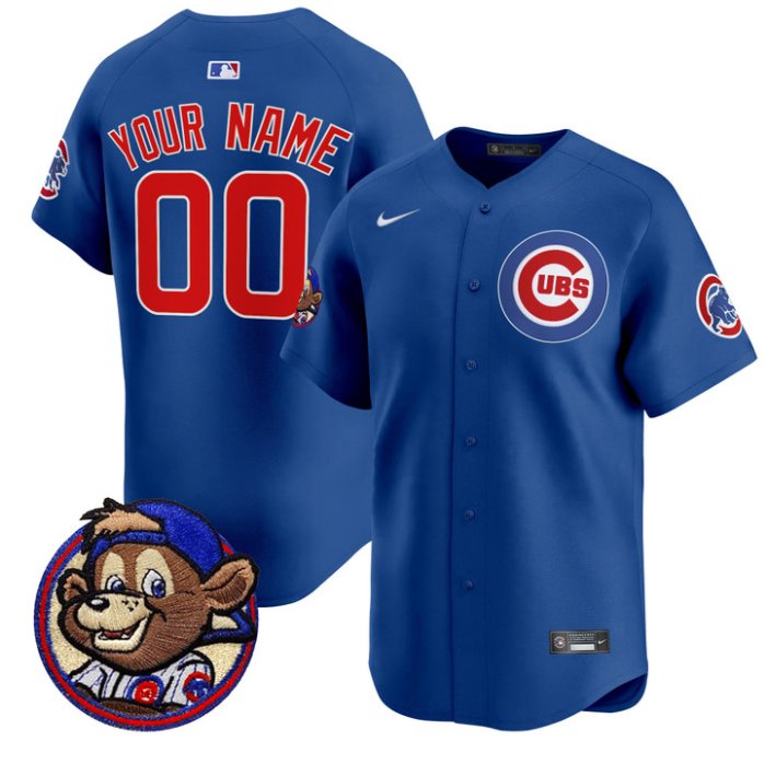 Chicago Cubs Clark Patch Nike Limited Stitched MLB Custom Jersey Royal