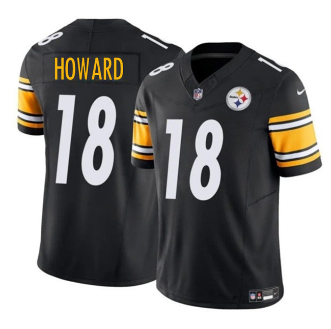 Men's Pittsburgh Steelers #18 Will Howard Black 2025 Draft F.U.S.E. Vapor Limited Stitched Football Jersey