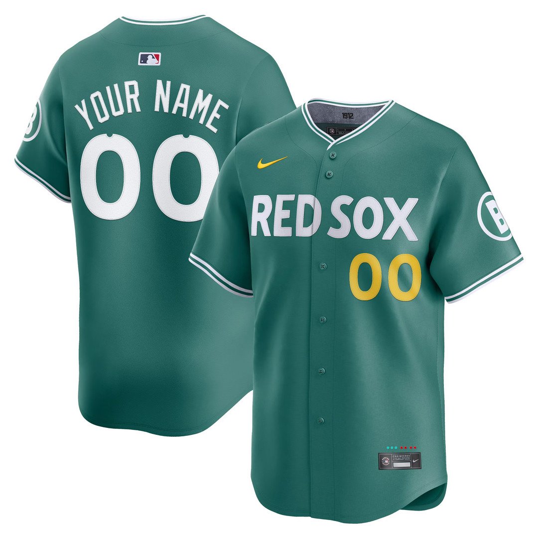 Boston Red Sox Nike Custom Green 2025 City Connect Vapor Premier Limited With Your Name Jersey - All Stitched