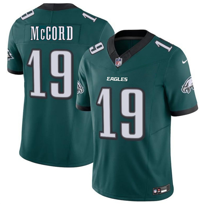 Men's Philadelphia Eagles #19 Kyle McCord Green 2025 Draft New F.U.S.E. Vapor Limited Stitched Football Jersey