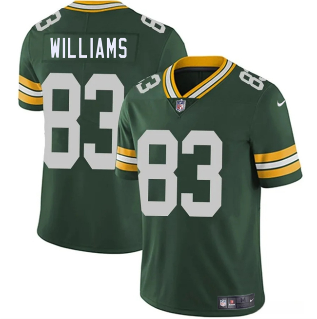 Men's Green Bay Packers #83 Savion Williams Green 2025 Draft Vapor Limited Stitched Football Jersey