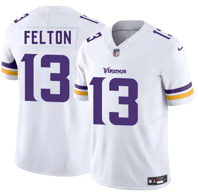 Youth Minnesota Vikings #13 Tai Felton White 2025 Draft F.U.S.E. Vapor Limited Stitched Jersey