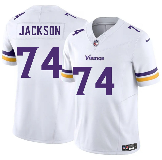 Youth Minnesota Vikings #74 Donovan Jackson White 2025 Draft F.U.S.E. Vapor Limited Stitched Jersey