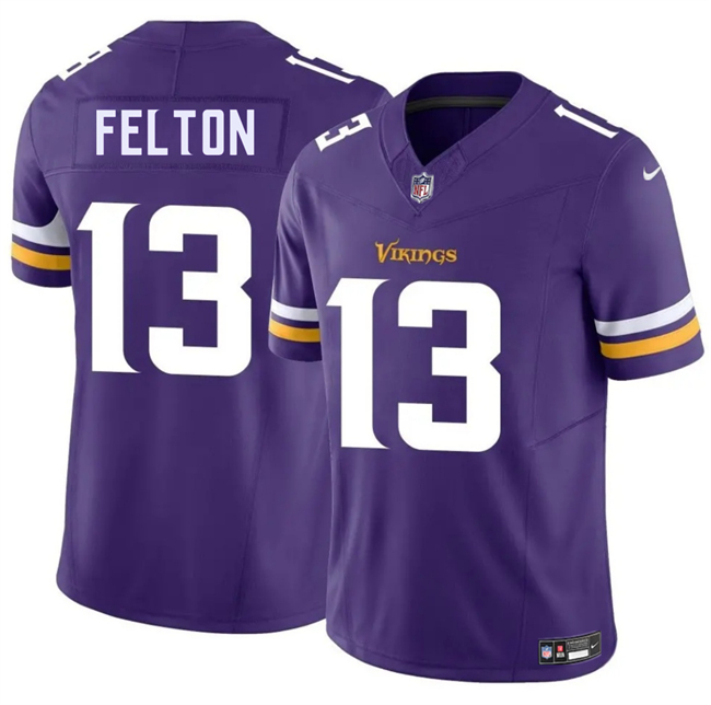 Youth Minnesota Vikings #13 Tai Felton Purple 2025 Draft F.U.S.E. Vapor Limited Stitched Jersey