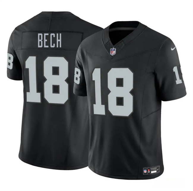 Youth Las Vegas Raiders #18 Jack Bech Black 2025 Draft F.U.S.E. Vapor Limited Stitched Football Jersey