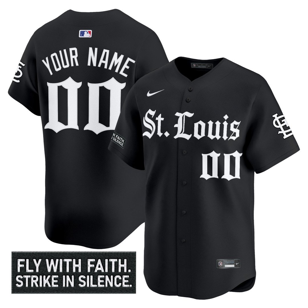 St. Louis Cardinals 'Gothic Legacy Edition' Vapor Premier Limited Custom Jersey Black - All Stitched