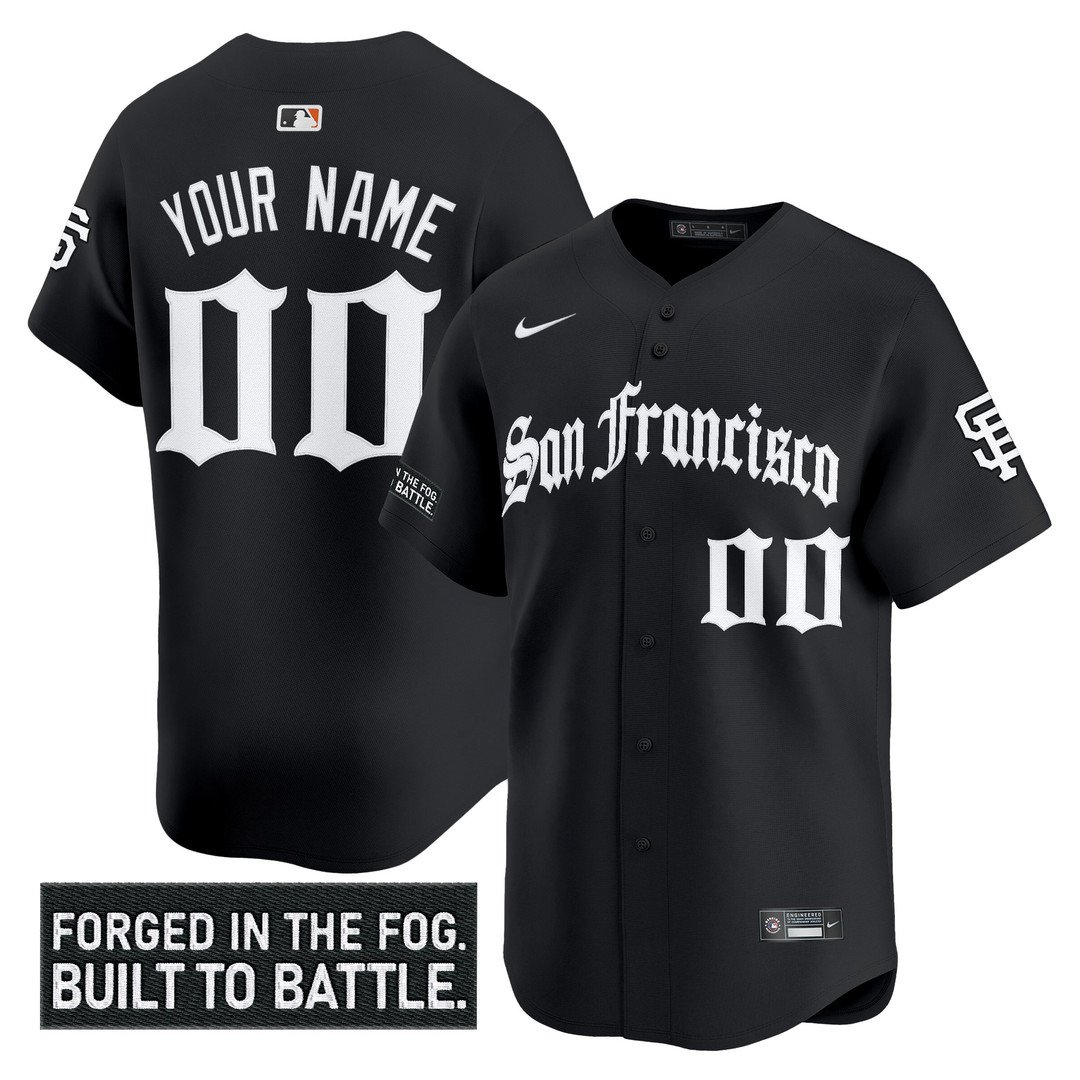 San Francisco Giants 'Gothic Fog Edition' Vapor Premier Limited Custom Jersey Black - All Stitched