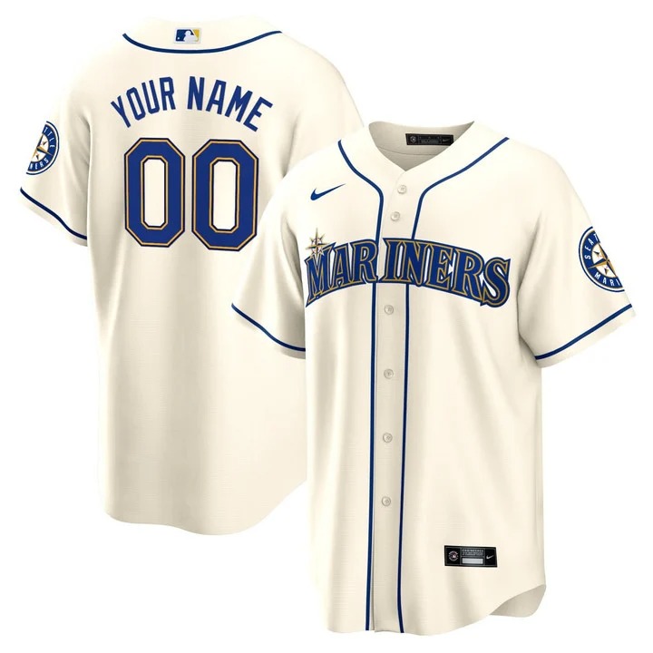 Seattle Mariners Custom Nike Cream Limited Stitched Baseball Jersey