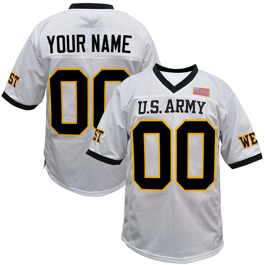 U.S. Army West Point Football White Custom Jersey - All Stitched