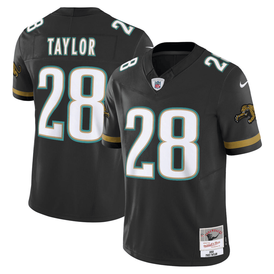 Men's Fred Taylor Jacksonville Jaguars Black 2002 Throwback Vapor F.U.S.E. Limited Jersey - All Stitched