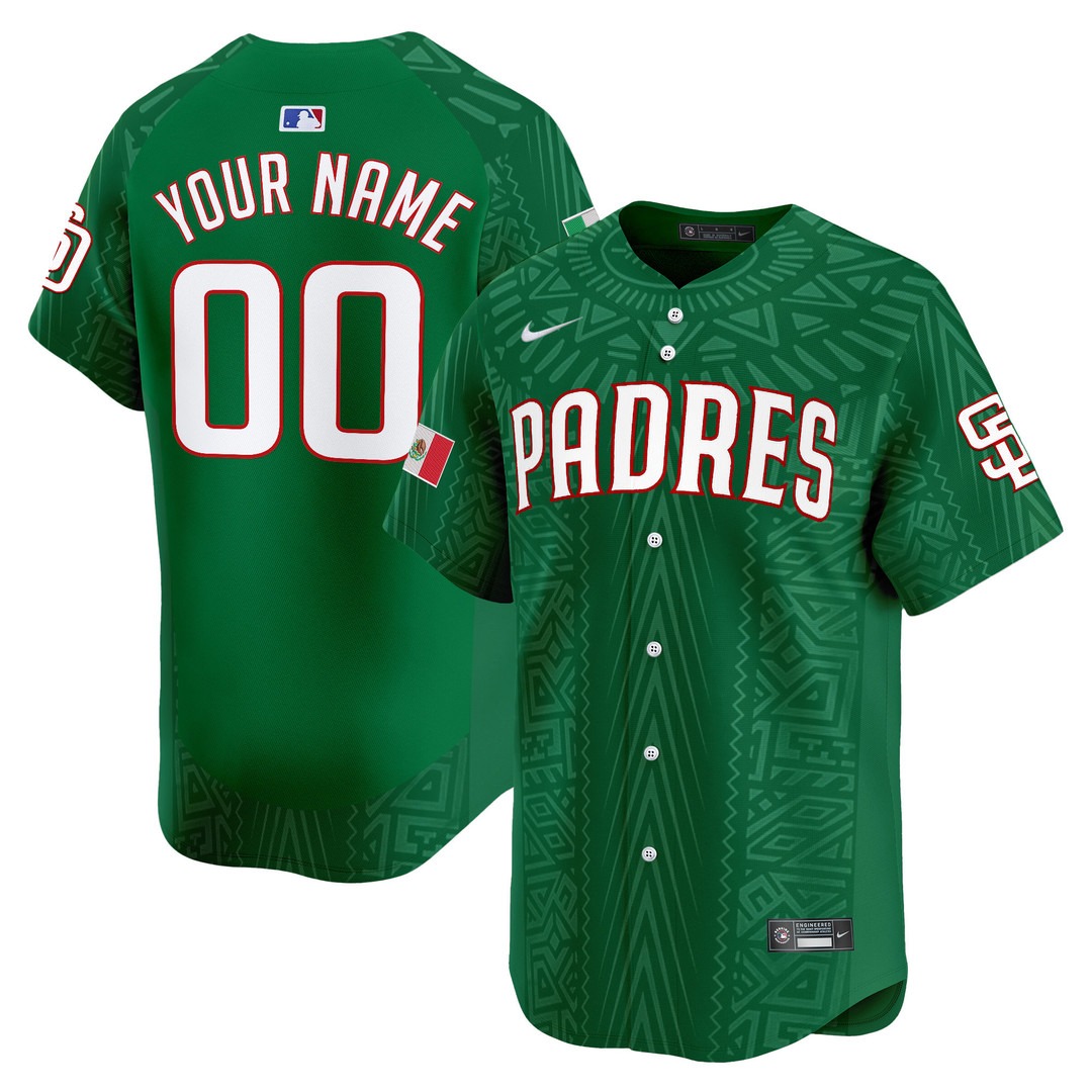 San Diego Padres 2025 Mexican Heritage Custom Nike Limited Stitched MLB Baseball Jersey Green
