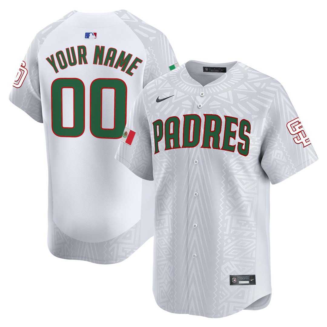 San Diego Padres 2025 Mexican Heritage Custom Nike Limited Stitched MLB Baseball Jersey White
