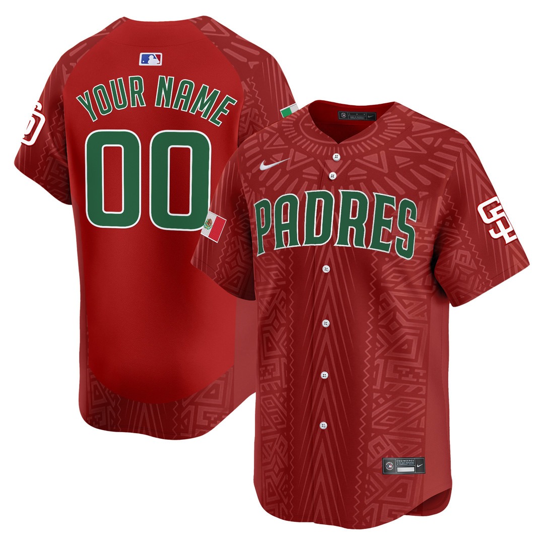 San Diego Padres 2025 Mexican Heritage Custom Nike Limited Stitched MLB Baseball Jersey Red