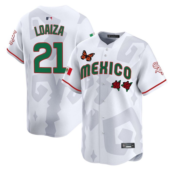 Men's Chicago White Sox #21 Esteban Loaiza White Mexican Heritage 2025 Sentrock Limited Stitched Baseball Jersey