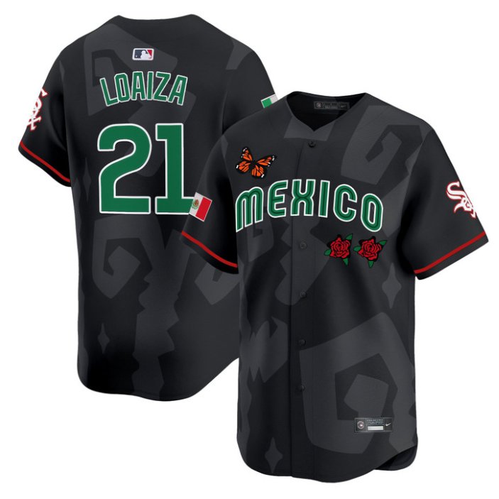 Men's Chicago White Sox #21 Esteban Loaiza Black Mexican Heritage 2025 Sentrock Limited Stitched Baseball Jersey