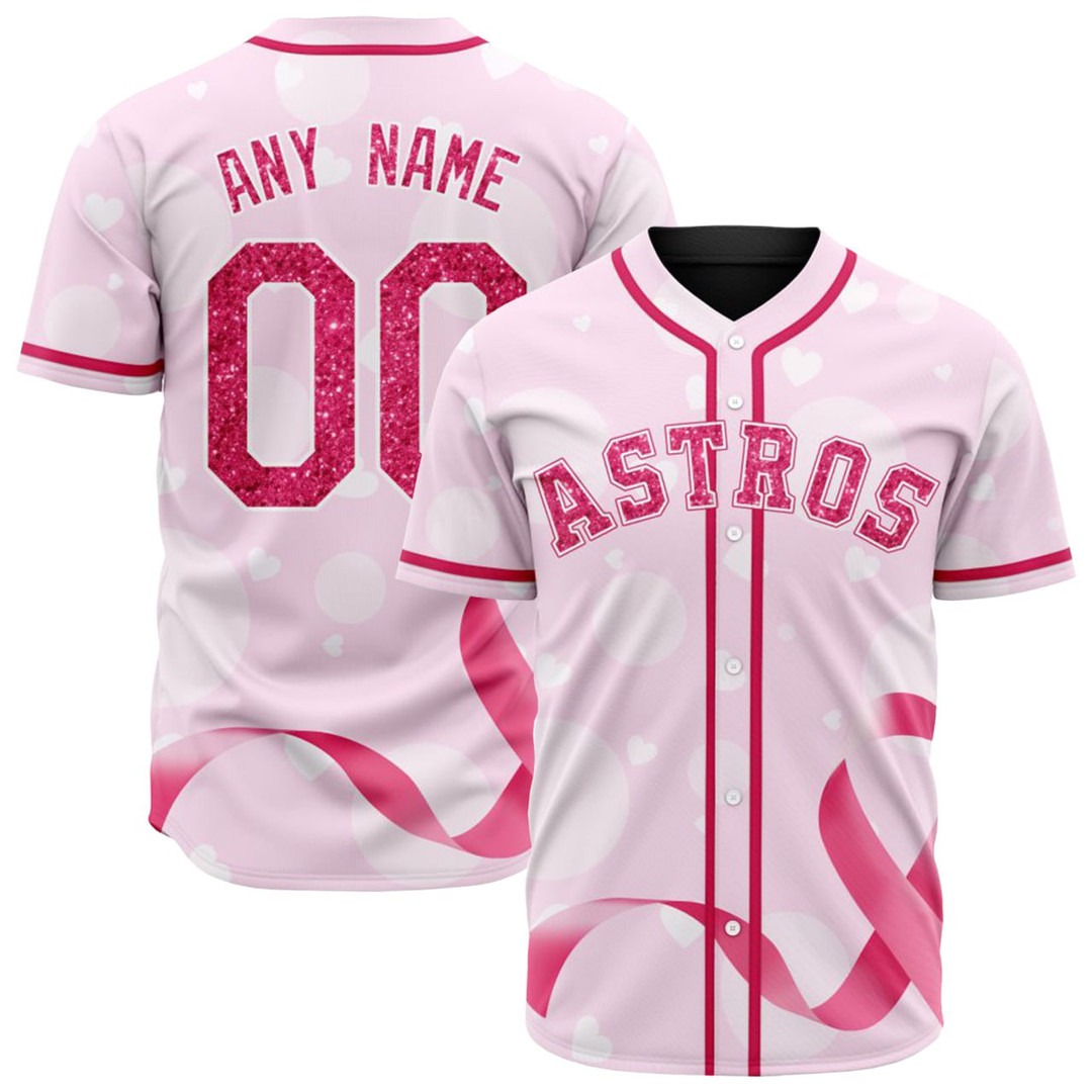 Houston Astros Fight Breast Cancer Pink Custom Jersey - All Printed