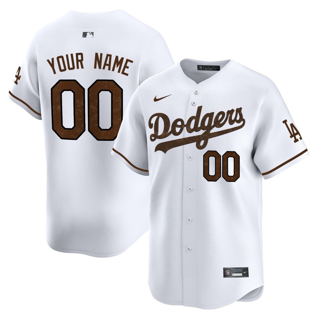 Los Angeles Dodgers White Custom Jersey - All Stitched