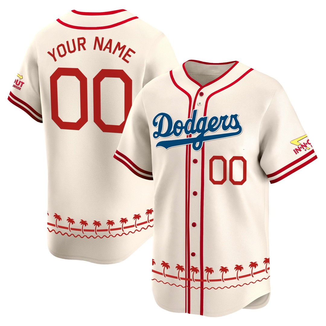 Los Angeles Dodgers Cream Custom Jersey - All Stitched