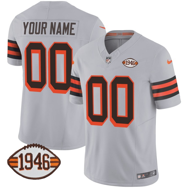 Cleveland Browns 1946 Gray Custom Football Jersey - All Stitched
