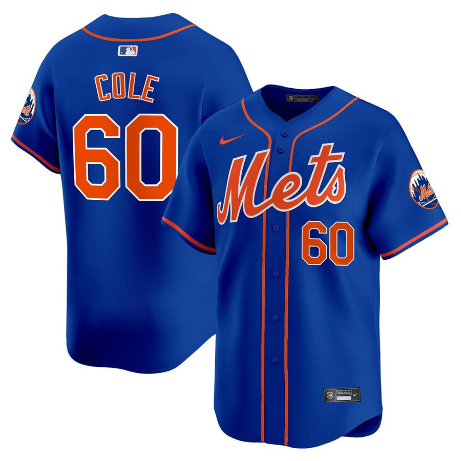 Men's Brian Cole #60 New York Mets Royal Jersey - All Stitched