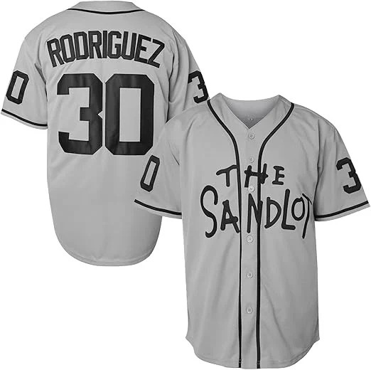 Men's Benny The Jet Rodriguez The Sandlot Grey Jersey - All Stitched