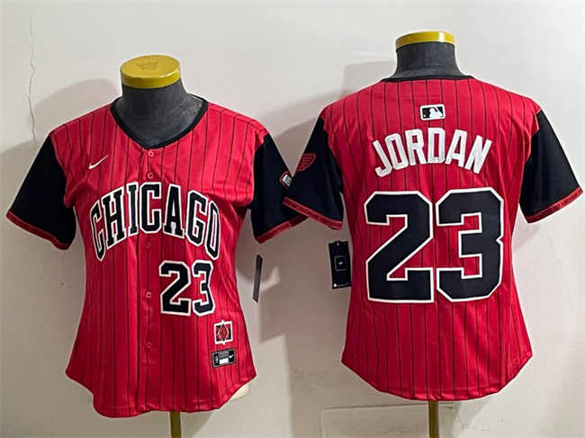 Youth Chicago White Sox #23 Michael Jordan Red Black 2025 City Connect Limited Stitched Baseball Jersey