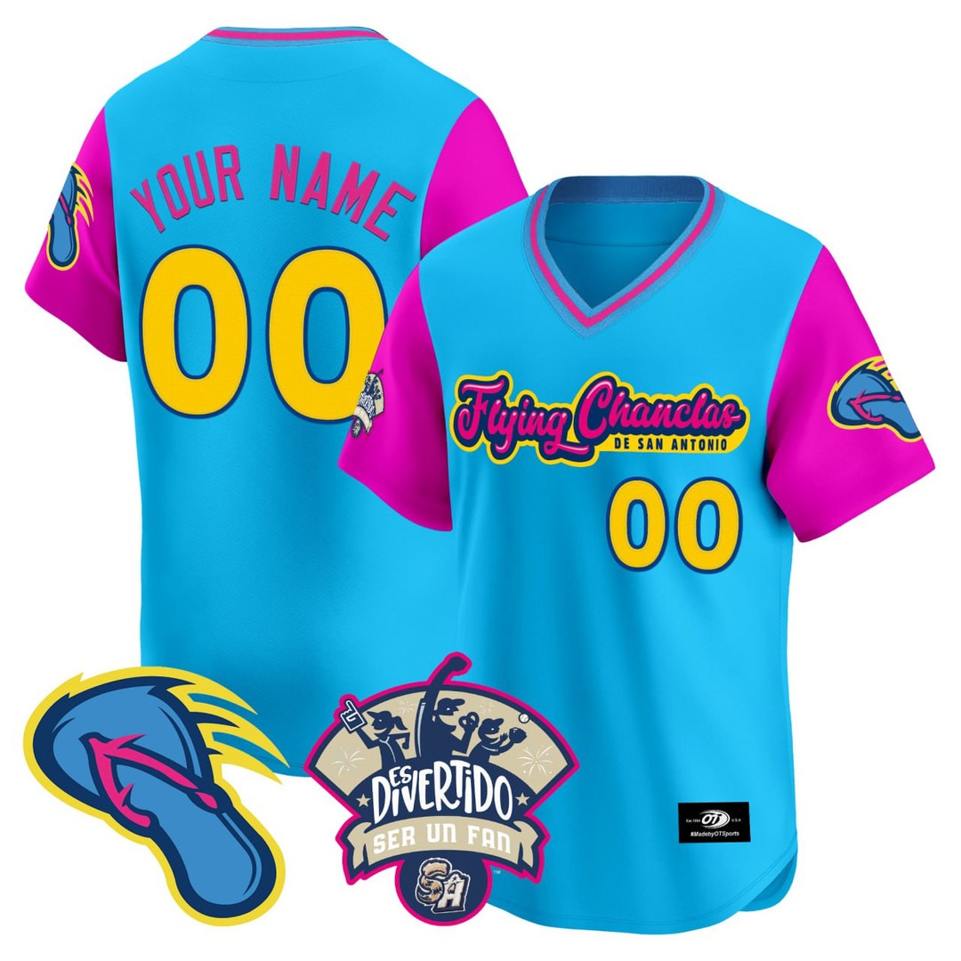San Antonio Missions Flying Chanclas Custom Jersey - All Stitched