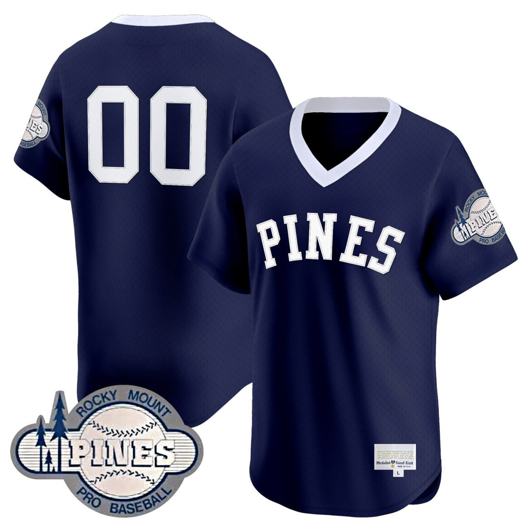 Rocky Mount Pines Baseball Custom Navy Jersey - All Stitched